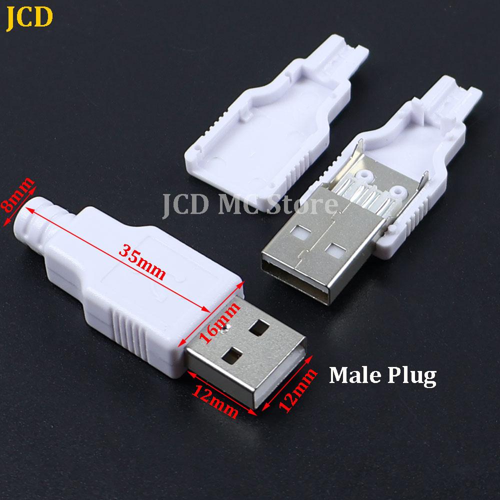 10-50Pcs USB Type A 4Pin Connector Male Female Socket With Black White Plastic Cover USB 2.0 Type-A 4 Pin Soldering DIY Kits