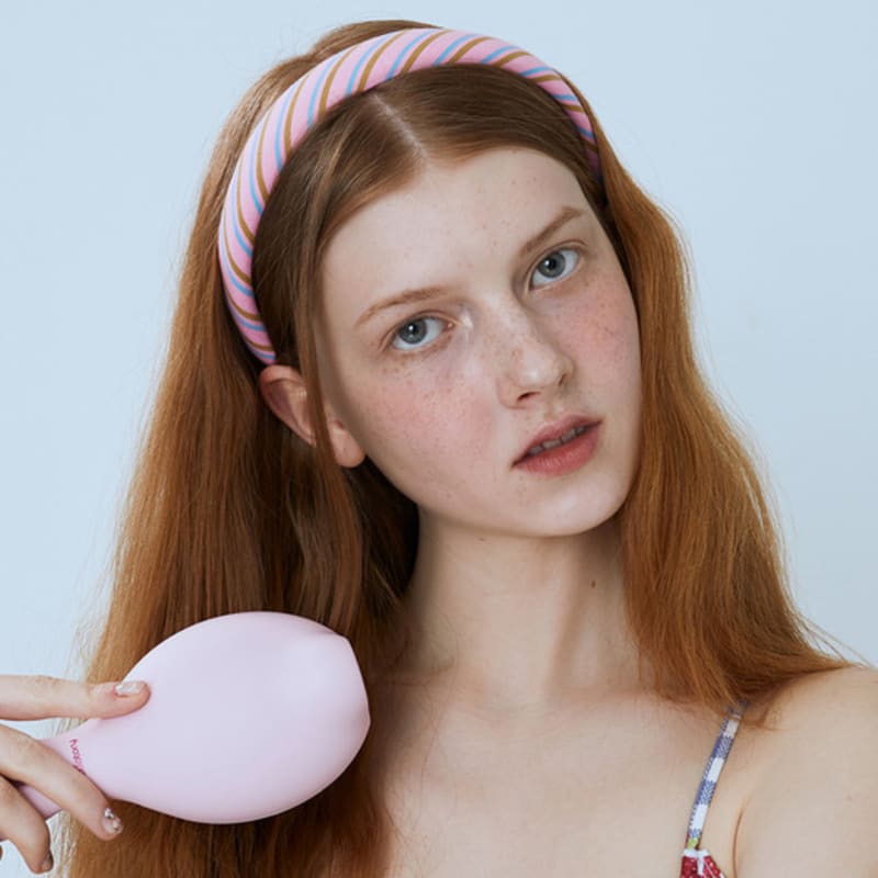 mellotory striped hair band (pink)