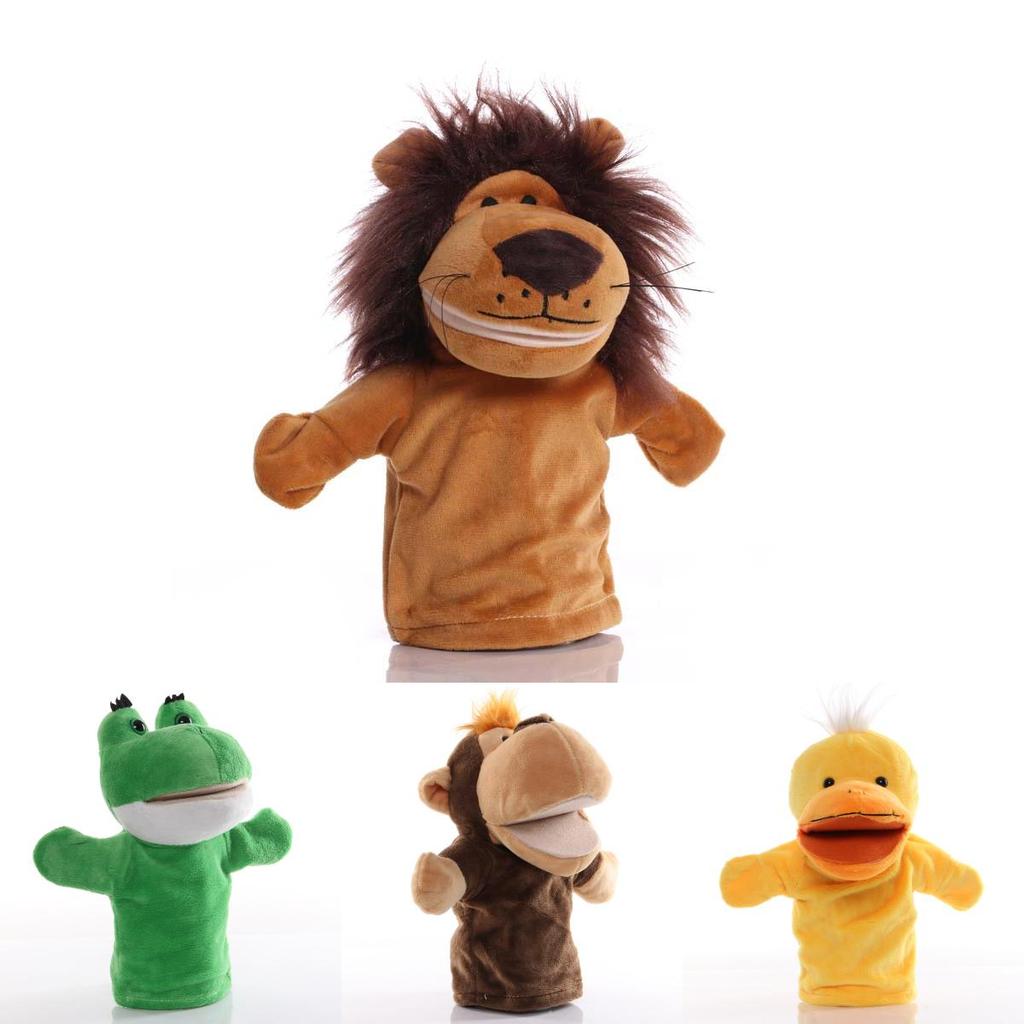 Jucărie de pluș cu degete, marionetă de mână, animal de pluș de desene animate cu gură mobilă, jucărie interactivă pentru grădiniță și interacțiune părinte-copil, 25 cm înălțime
