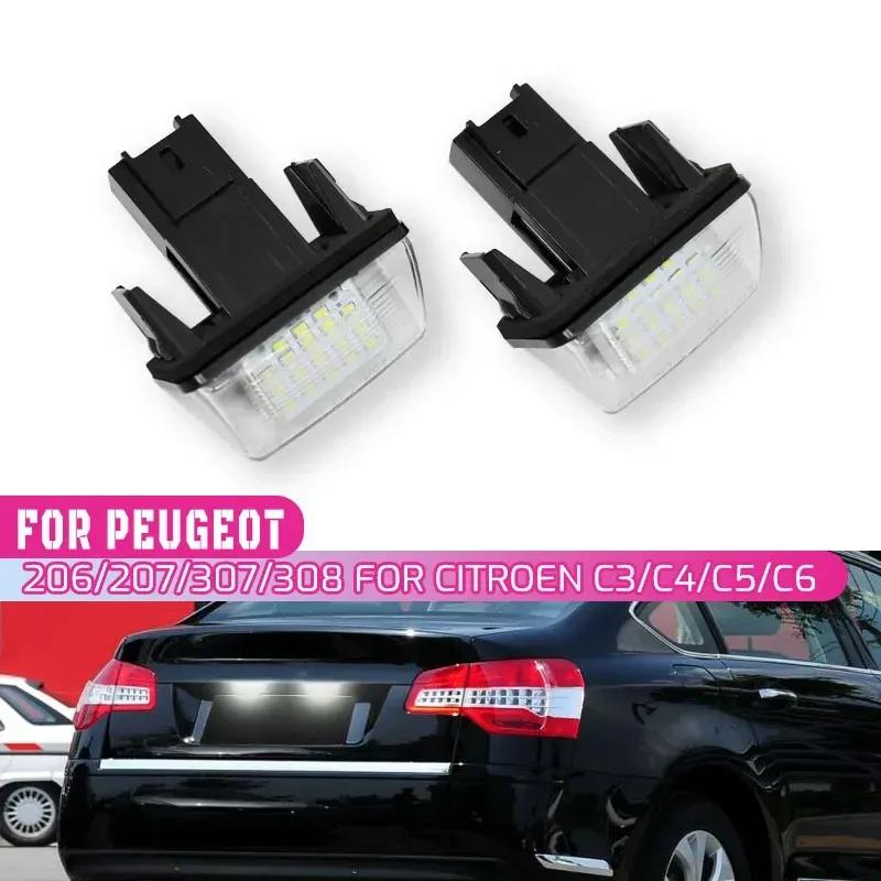 1/2 Peças Luz de LED para Placa de Licença de Carro Para Citroen C3 C4 C5 Berlingo Saxo Xsara Picasso Para Peugeot 206 207 306 307 308 5008