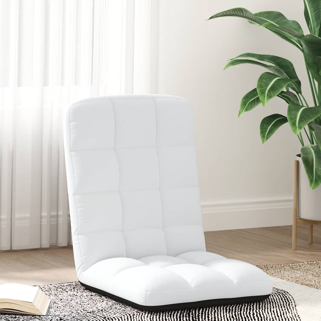 Folding Floor Chair White 71x51x62 cm Fabric