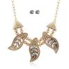 Leaf Necklace Vintage Set With Rhinestone Decor And Geometric Style For Women