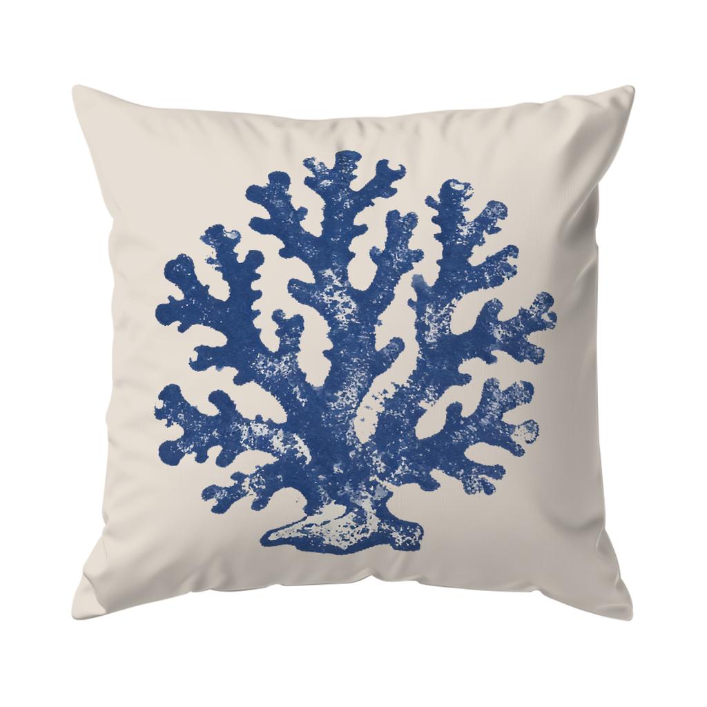 1/4pcs Blue Sea Life Abstract Pattern Cushions Pillowcase Polyester Cushion Cover Throw Pillow Pillowcover Home Car Sofa Decor