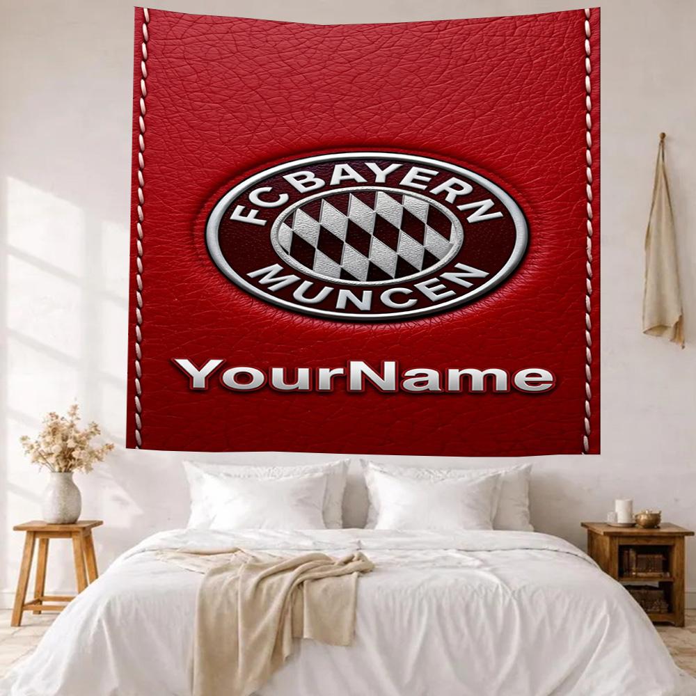 Fc Bayern Mnchen Custom Your Name Wall Decor Tapestry Art For Pet Memorial Birthdaywedding Party Backdrop Family Gift