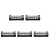 5pcs Terminal Block Barrier Strip Dual Row TB 15A 600V M3 Screws High Tenacity Wire Barrier Block 6 Positions(1506)