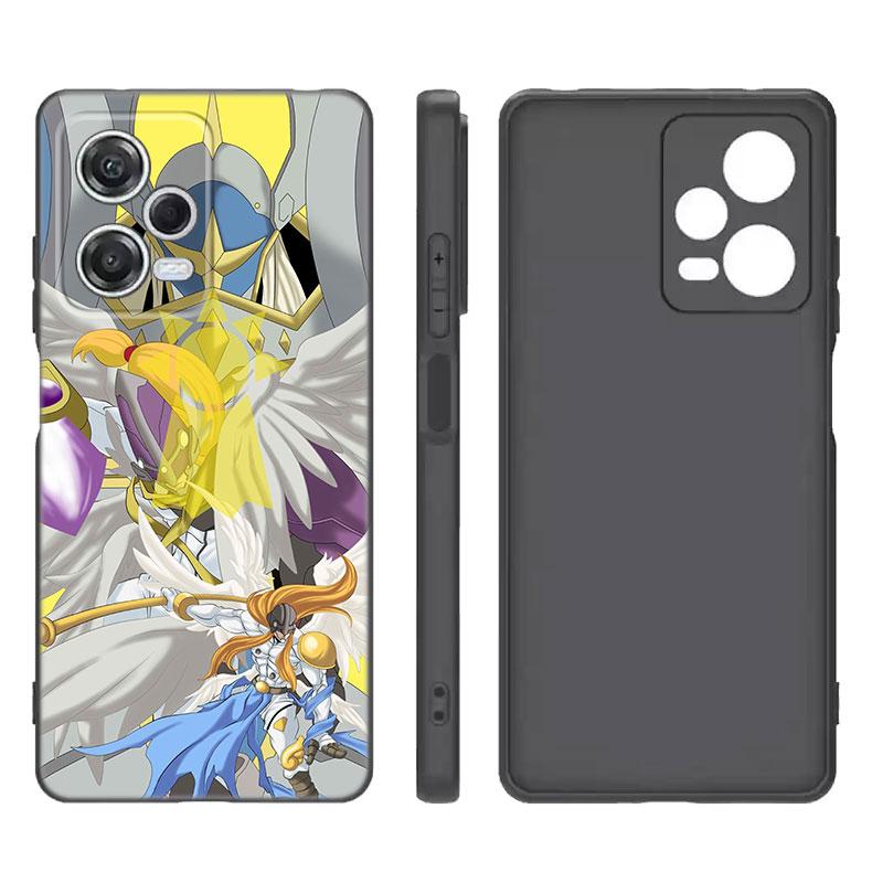 Digital Monster Digimon Black Silicone Phone Case For Xiaomi Redmi Note 9 10 11 11S 11T 12 13 Pro 5G Plus 9S 10S 12S