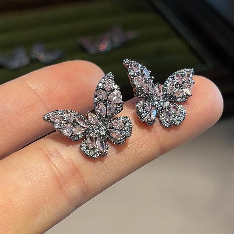 Cercei Fluture Argint S925 - Design Coreean Proaspăt cu Galvanizare Aur, Stil Nișă Lux Ușor