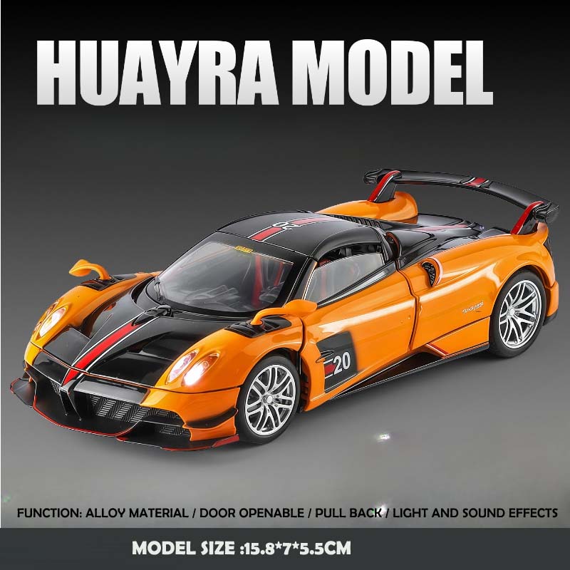 Simulation 1/32 Pagani Huayra BC Alloy Car Model with Light and Sound Collection Miniature Voiture Toy Vehicle Gift Children Boy