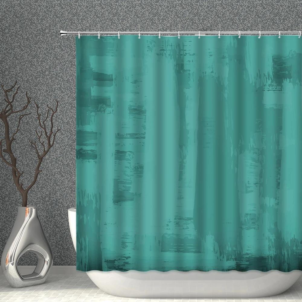 

3D Шторки для душа Бирюзовый Геометрический Градиент Неправильный Принт Водонепроницаемая Ткань Занавеска для ванной с Крючком Домашнее Украшение W90XH180cm