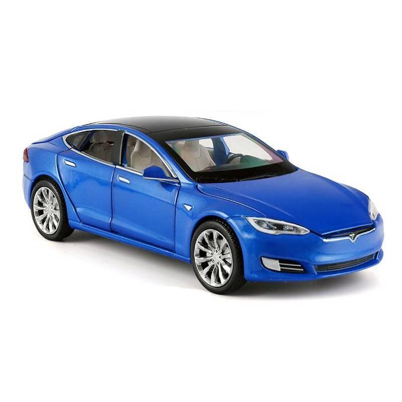 Premium 1/32 Scale Tesla Model S Alloy Car Model With Flashing Lights And Sound Effects