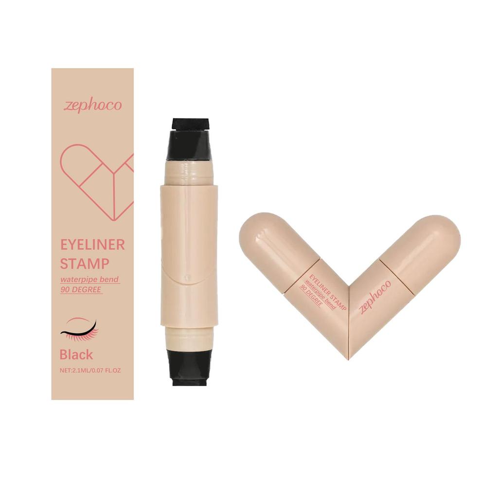 Zephoco Double-Ended Black Liquid Eyeliner Stamp: Smooth, Flawless, Versatile Pigmented Eye Makeup.