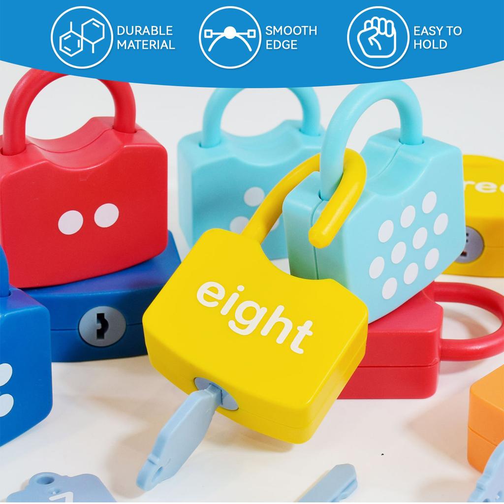 Children's Numbers 1-10 Lock And Key Counting Education Game Toy