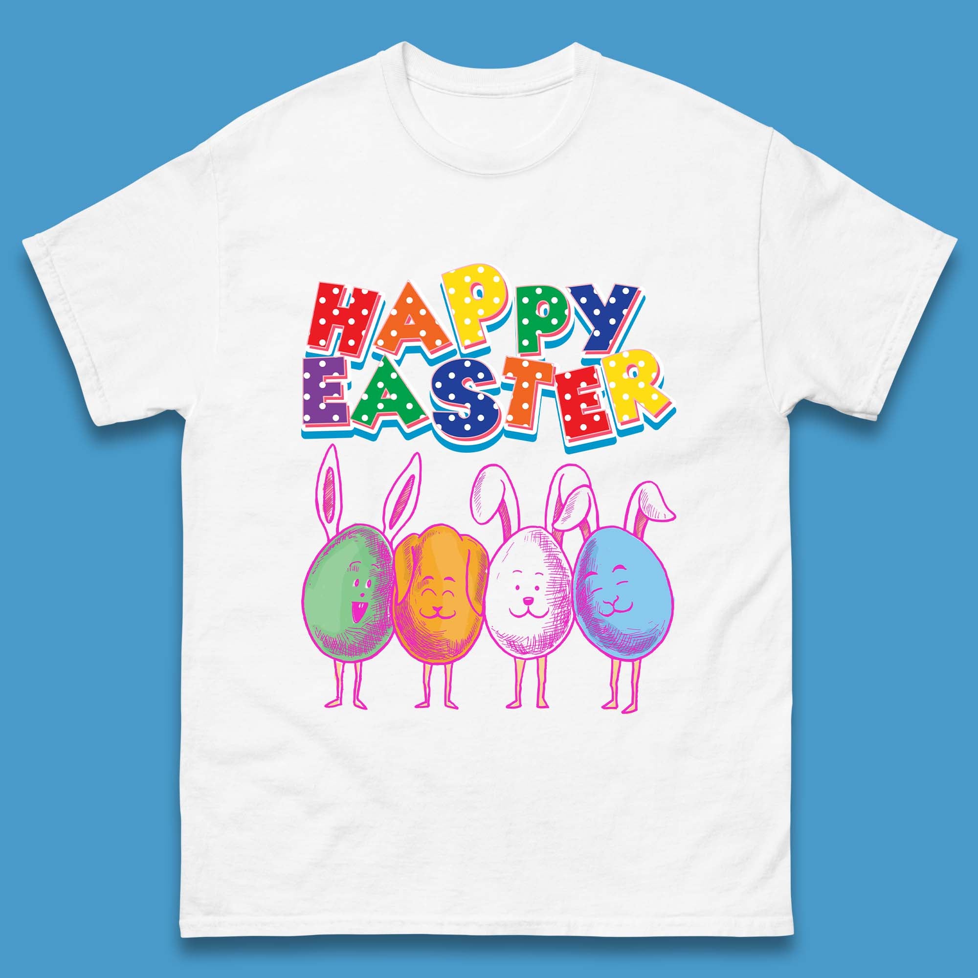 Happy Easter Mens T-Shirt Womens Tops Tees 2XL