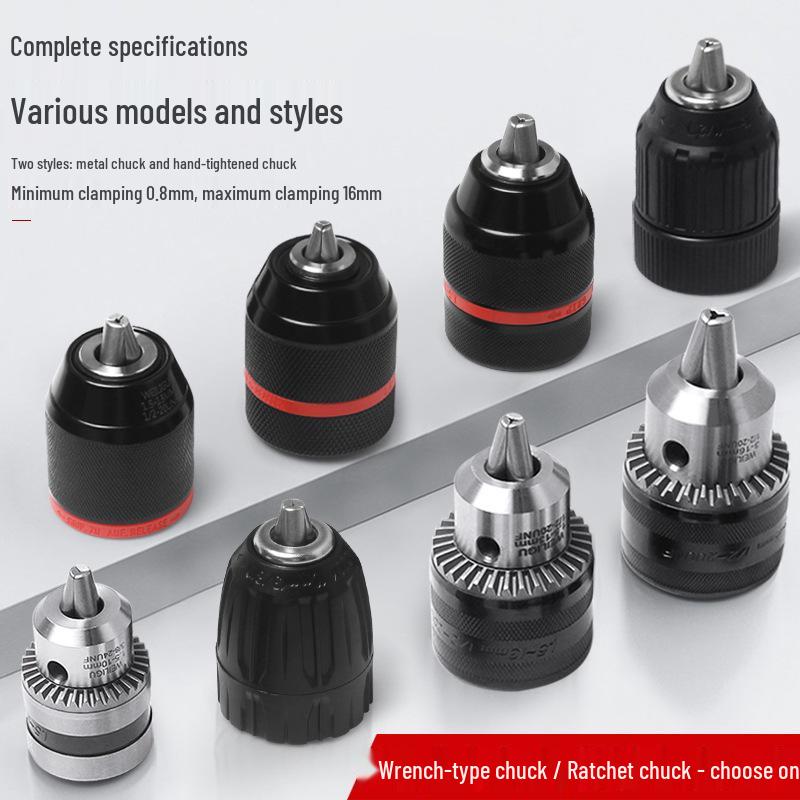 Electric Hammer Drill & Ratchet Wrench with Self-Locking Metal Chuck (0.8-16mm) and Air Impact Conversion Chuck