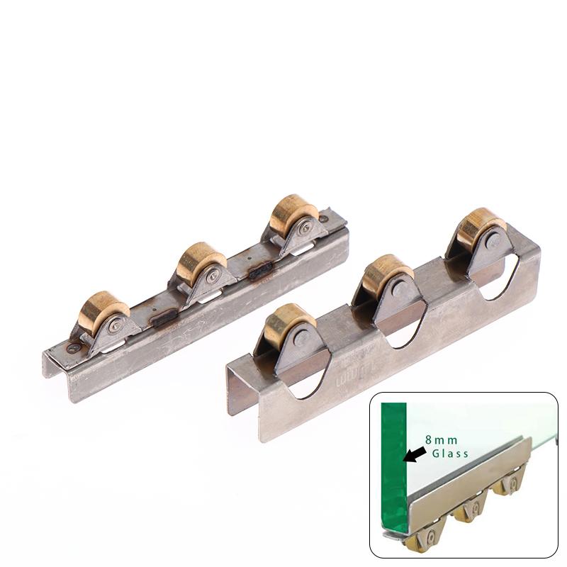 Roulettes à Roue en Acier Inoxydable pour Porte Coulissante 8mm/10mm Roulettes pour Porte en Verre de Salle de Bain Vitrines de Magasin