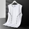 Tank Top Men's Trendy Thin Breathable Quick Drying Sports Casual Wide Shoulder Men's Round Neck Sleeveless T-shirt Trendy