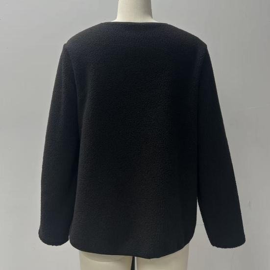 Women's Open Front Fleece Jacket Long Sleeve Cardigan Coat Soft Fuzzy Sherpa Jackets Fall Casual Warm Outerwear