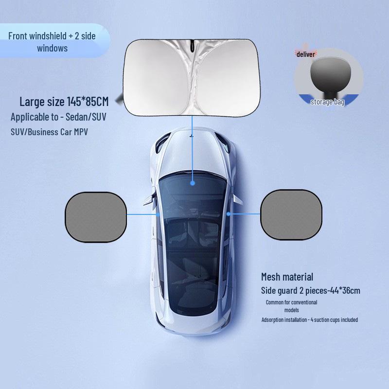Bilvindruta Solskydd & Värmeisolering Solskydd – Solskyddsparaply för Små Bilar