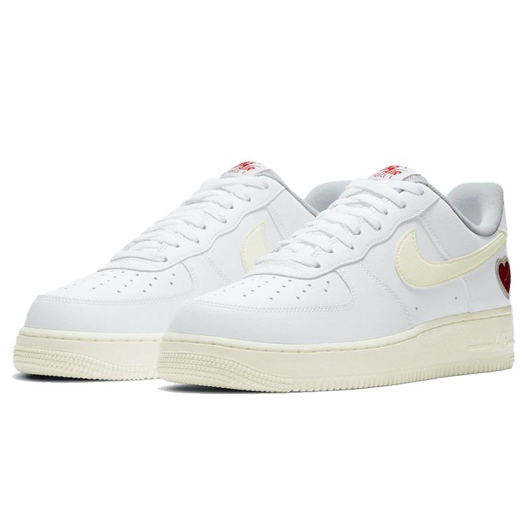 Nike Air Force 1 Low Valentines Day 2021 Men Sneakers White Sail University-Red DD7117-100