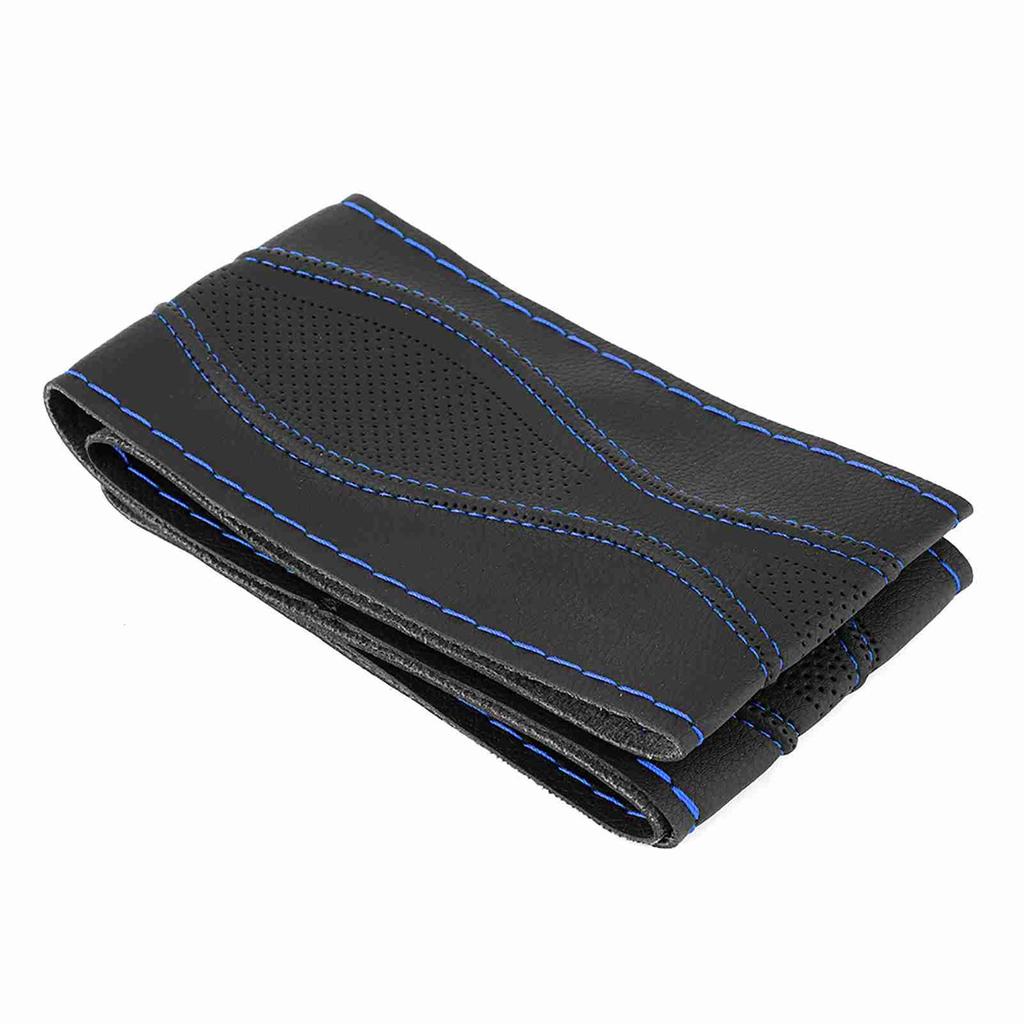 38cmCelsius15in Leather Steering Wheel Wrap Cover Hand Stitching Embossing with Needle and Thread