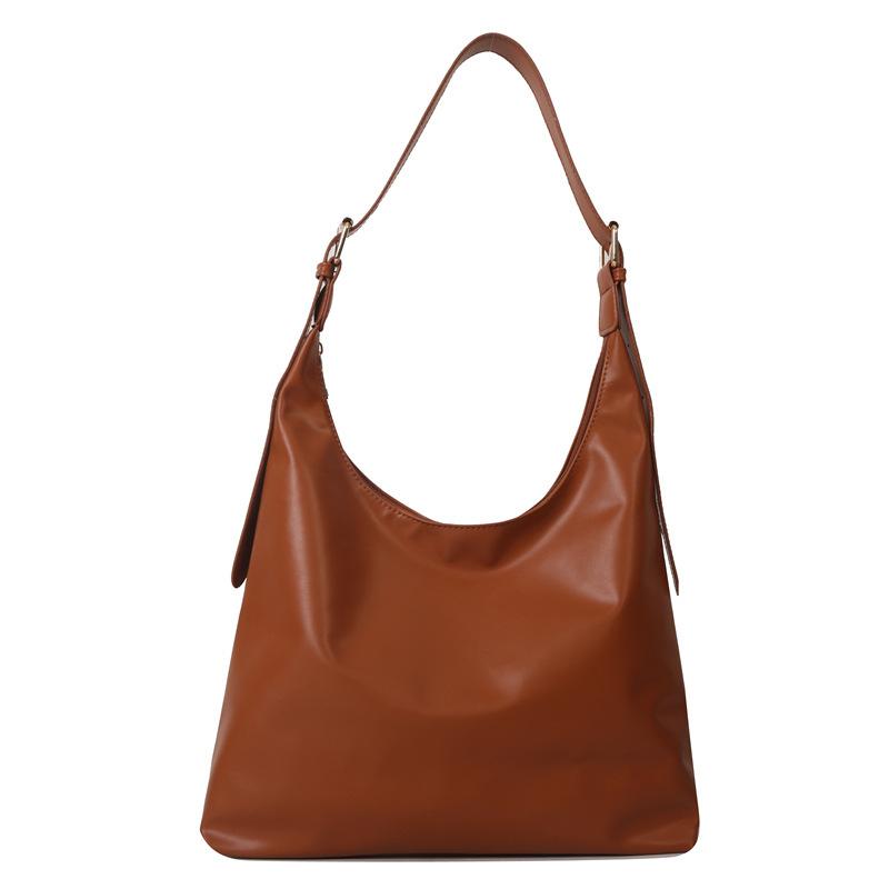 

Large capacity tote bag fashionable versatile solid color temperament handbag bag underarm bag shoulder bag commuter women s bag 33*26*12.5 светло-коричневого
