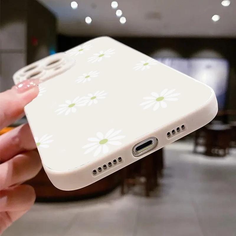 Wildflower And Small White Dots Graphic Case For iPhone 15 Pro Max Cases iPhone 14 13 12 11 XS XR X 7 8 Plus Soft Bumper Cover