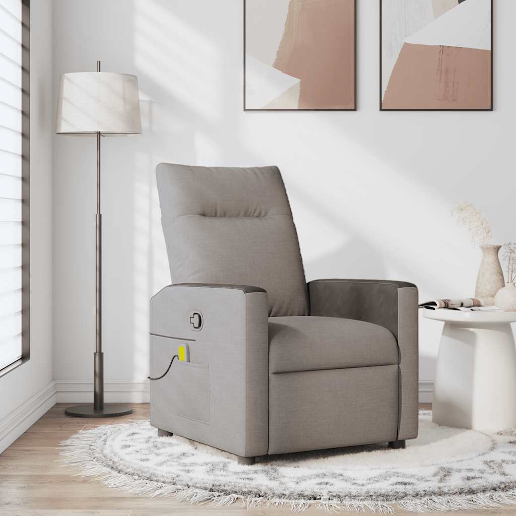Massage Chair Taupe Fabric