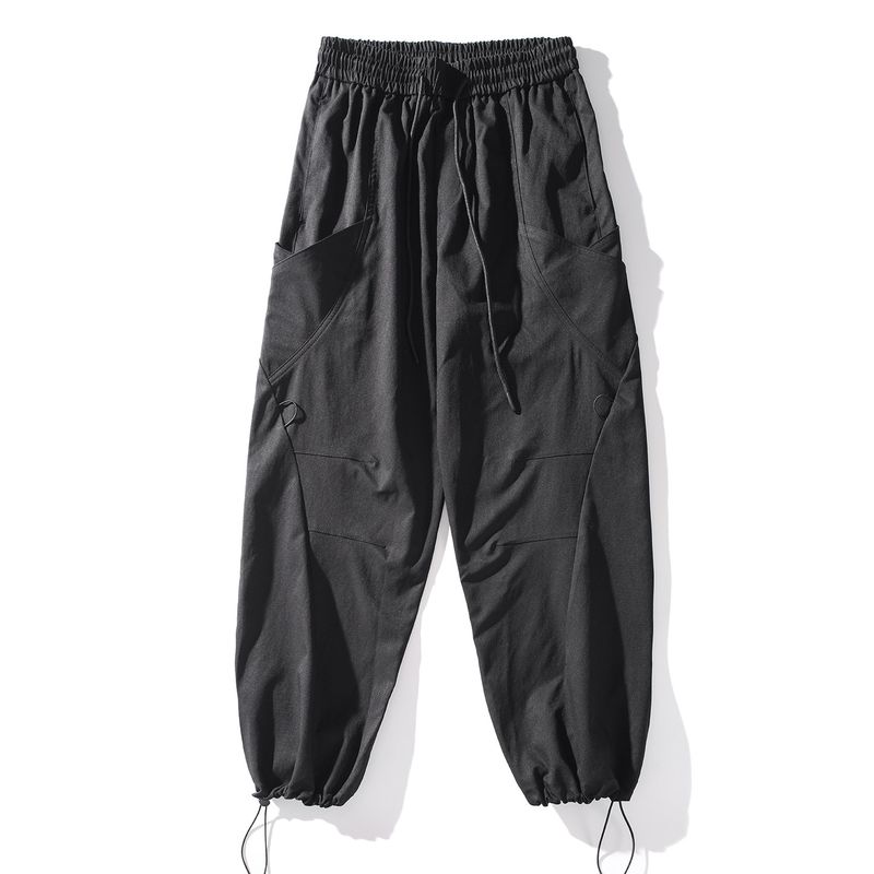 Original Foreign Trade Surplus Stock, Japanese-Style Autumn Work Pants for Men, Straight Loose Fit, Elastic Waist, Can Be Cuffed, Casual Long Pants