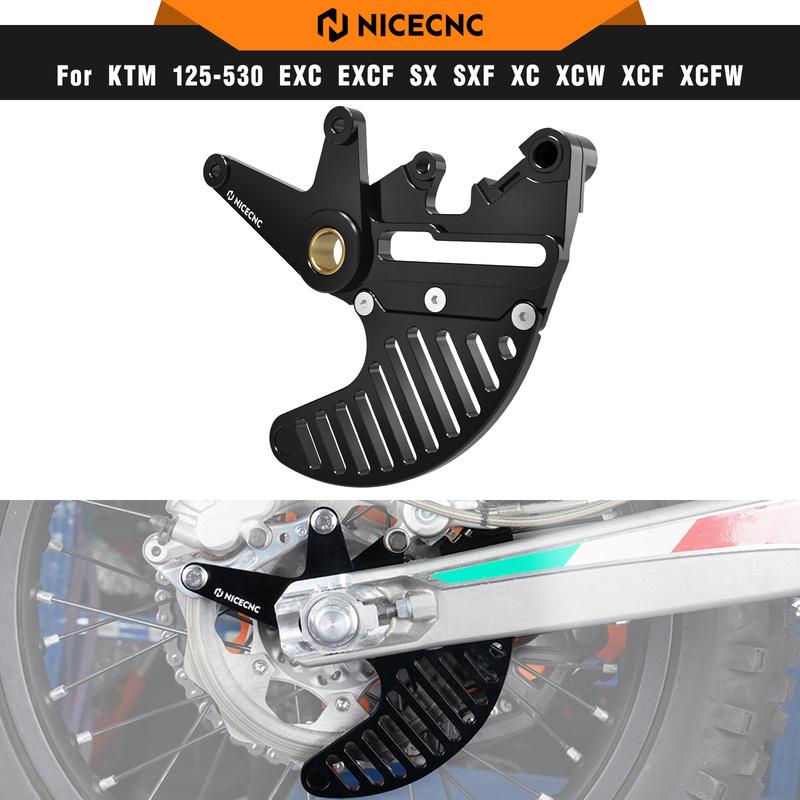 NICECNC For KTM EXC 300 EXC-F 350 2004-2024 Rear Dual Calipers Bracket Stunt Brake Disc Guard For Husqvarna TE 300 GasGas EC 300