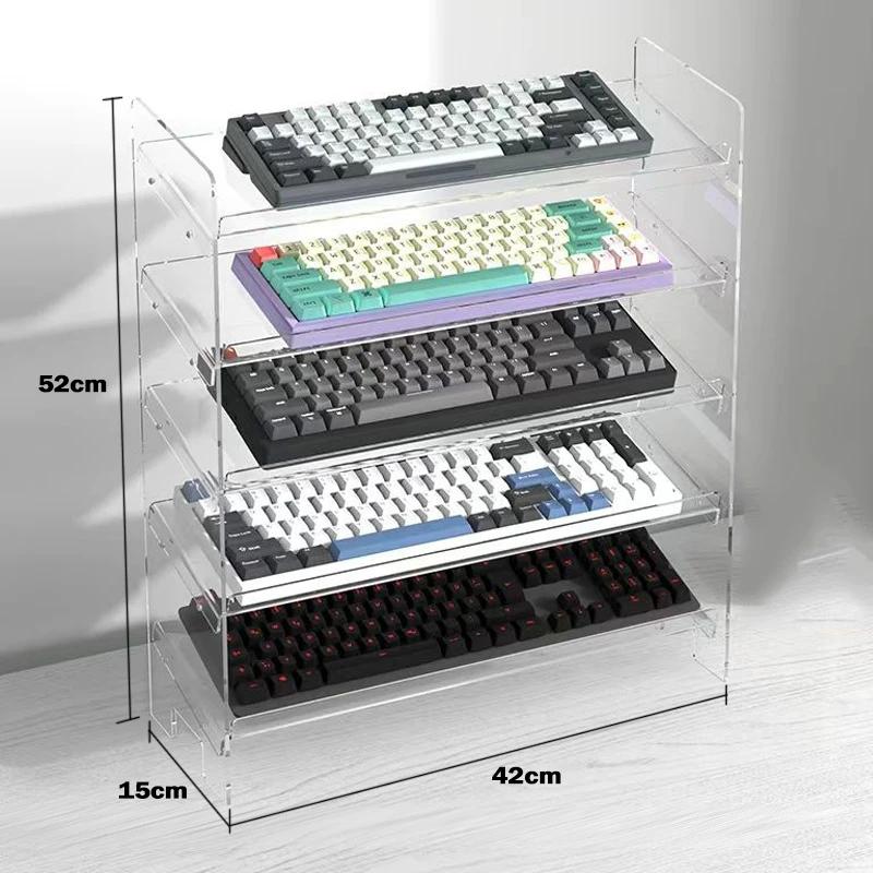 Transparent Acrylic Keyboard Display Stand Keyboard Mouse Desktop Organizer Acrylic layer Rack keyboard tray Desktop Organizer