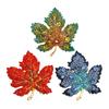 1/3Pcs Maple Leaf Brooch Colored Rhinestone Enamel Thanksgiving Brooch Festive Autumn Inspired Design Lapel Badge