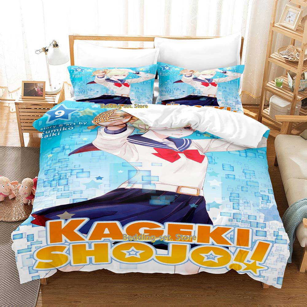 Comforter New Kageki Shojo Bedding Set Single Twin Full Queen King Size Bed Set Adult Kid Bedroom s 3D Anime Bed