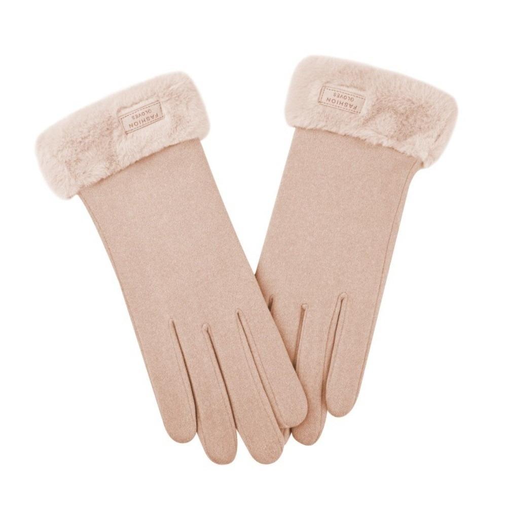 Touchscreen Thermal Gloves Fuzzy Cuff Sports Cycling Mittens Comfortable Plush Gloves  Skiing
