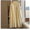 Plus Size Maternity Nightgown with Breast Pads for Postpartum, Spring, Summer, Autumn; Comfortable Labor Dress for Pregnant Women