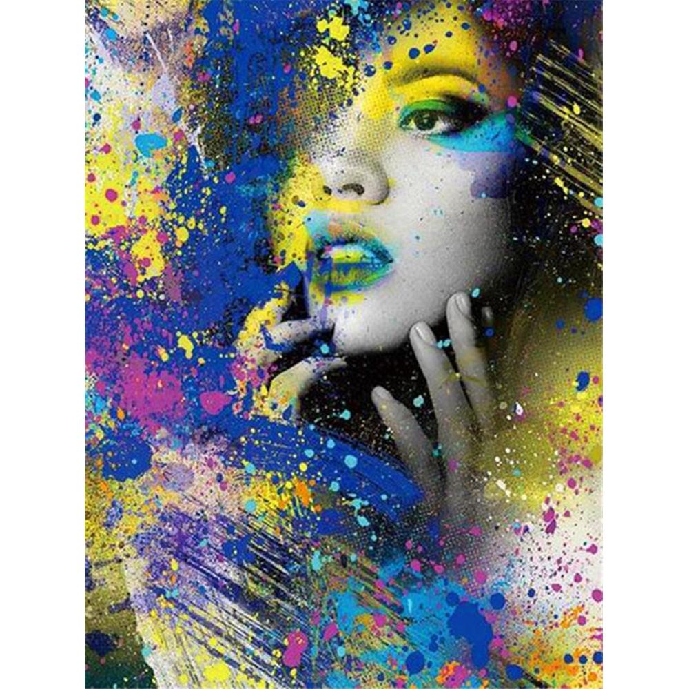 5D DIY diamentowe zestawy do malowania portret kobiety zdjęcia dżetów diamentowe hafty kwiatowe mozaiki sprzedaż Wall Art
