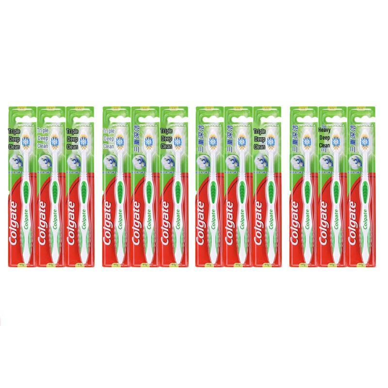 Colgate Triple Deep Clean Soft Bristle Toothbrush, 12-Pack