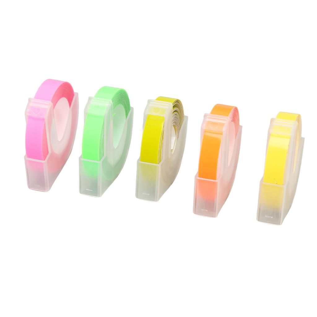 5Pcs 3D Embossing Label Tapes Self Adhesive Embossing Label Maker Tape for 12813 12814 1610 1540 1535 1575 17266 5500A 5500B