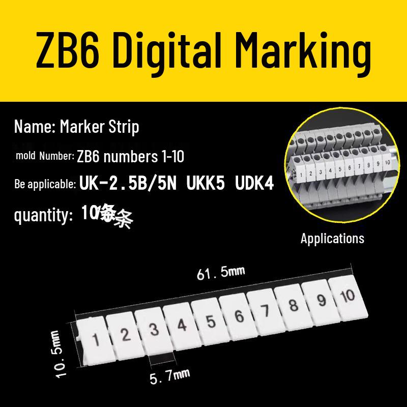 UK 2.5B/5/6/10N Rail Mount Terminal Block with Non-Stripping Screw Clip