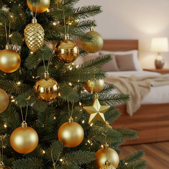 Ornements d'arbre de Noël - SPRINGOS - Lot de 100 - Incassables - Doré - Mixte