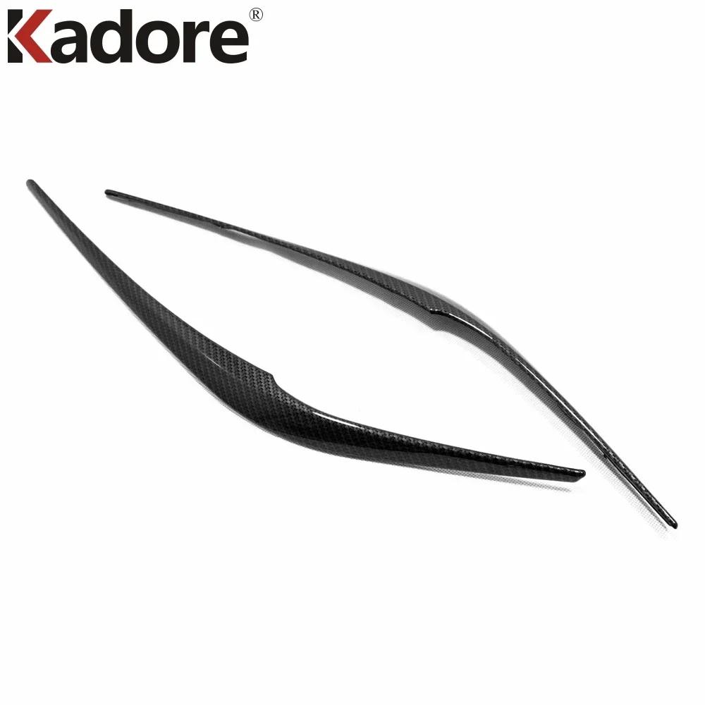 Front Head Light Lamp Eyebrow Cover Trim For Mazda CX-5 CX5 KF 2017-2024 Carbon Fiber Car Headlight Eyelid Strip Accessories