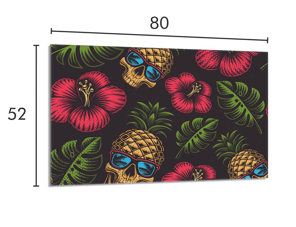 Szklana płyta ochronna na kuchenkę 80x52 Ananas