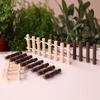 Mini Fairy Garden Fence 3.5x1.2" Miniature Wooden Decorative Picket Fence Building Model for Micro Landscape Dollhouse Accessories