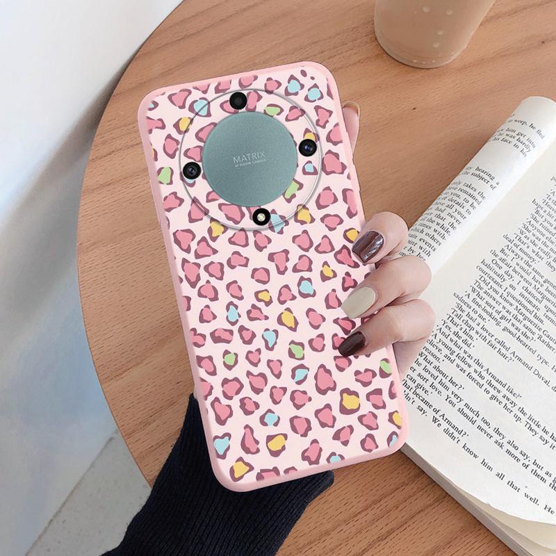 For Honor X9a X9b X9c Magic5 6 7 Lite 5G Case Fashion Leopard Print Back Cover Soft TPU Shockproof Funda Marble Texture Shell