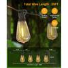 Outdoor String Lights Waterproof, 25 Feet Patio Lights with 13 ST38 Edison Bulbs(1 Sqare), Hanging Lights with Plug In Cord for Porch, Blacony,