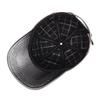 Men's Top Grain Cowhide Leather Baseball Cap - Duckbill Style for Middle-Aged & Elderly, Autumn/Winter Outdoor Fashion Dad Hat