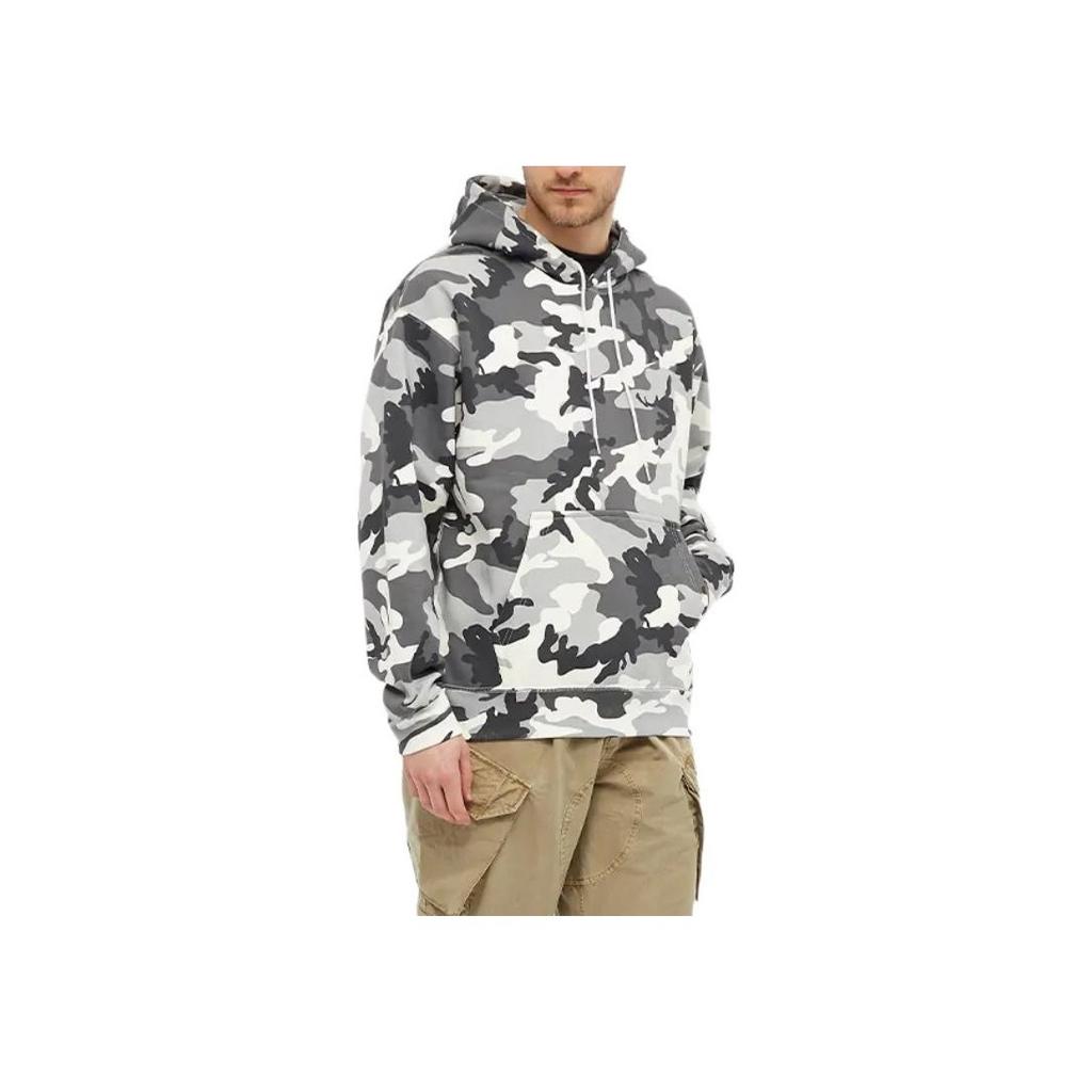 Nike Camouflage Pattern Hooded Sweatshirt Men Tops Gray White DN1253-133