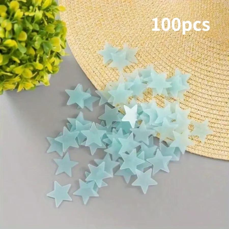 

100 Piece Luminous Star Wall Sticker, Suitable for Bedroom, Ceiling, and Wall Decoration, Creating An Exclusive Starry Sky Wall синий