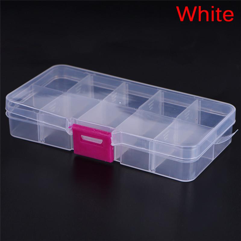Plastic 10 Slots Adjustable Jewelry Storage Box Case Craft Organizer Beads