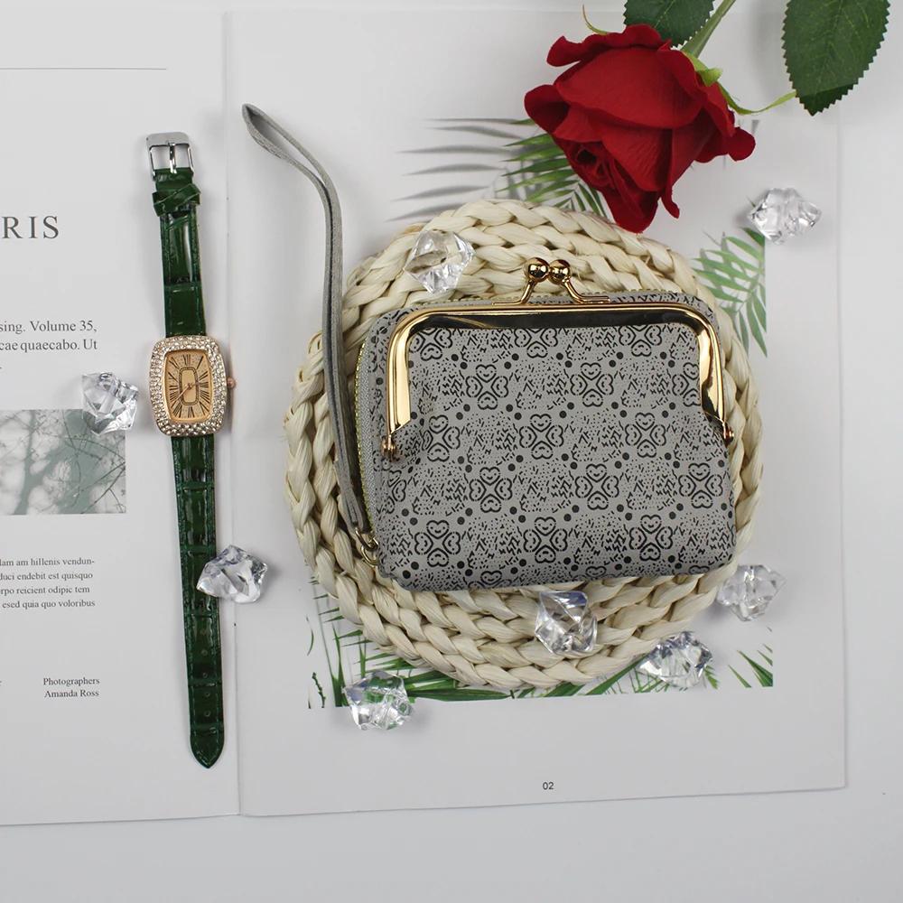 2-teiliges Set mit Automatikuhren für Damen, Geldbörse, originell, klassisch, modisch, wasserdicht, echte Quarzuhr für Büroangestellte, Geschenk