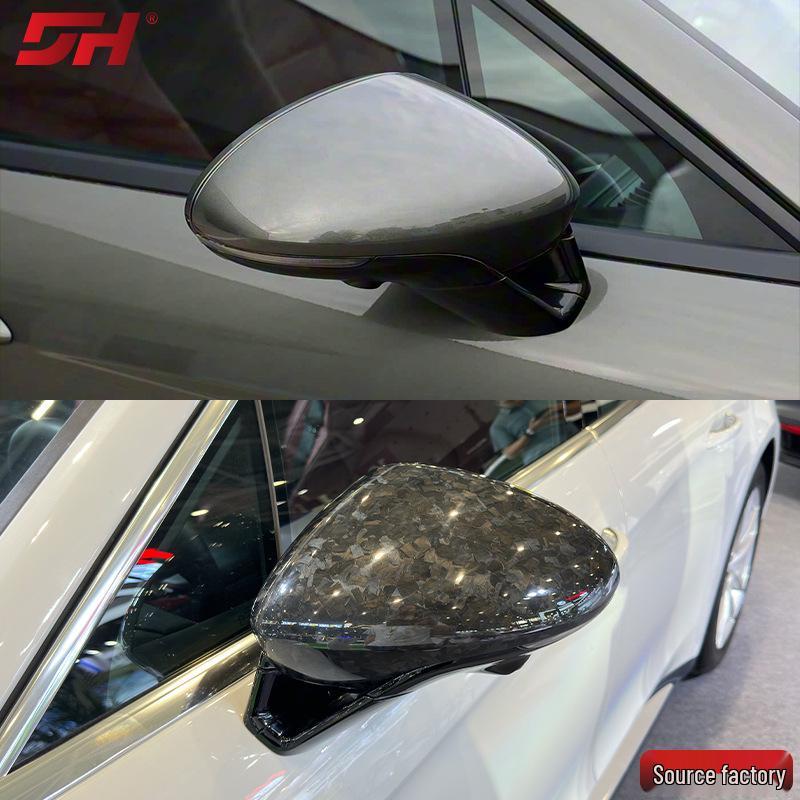 

Forged Pattern Carbon Fiber Rearview Mirror Covers for Porsche Panamera (2017-2023), Easy Install Yes вуглецевого волокна, чорного кольору